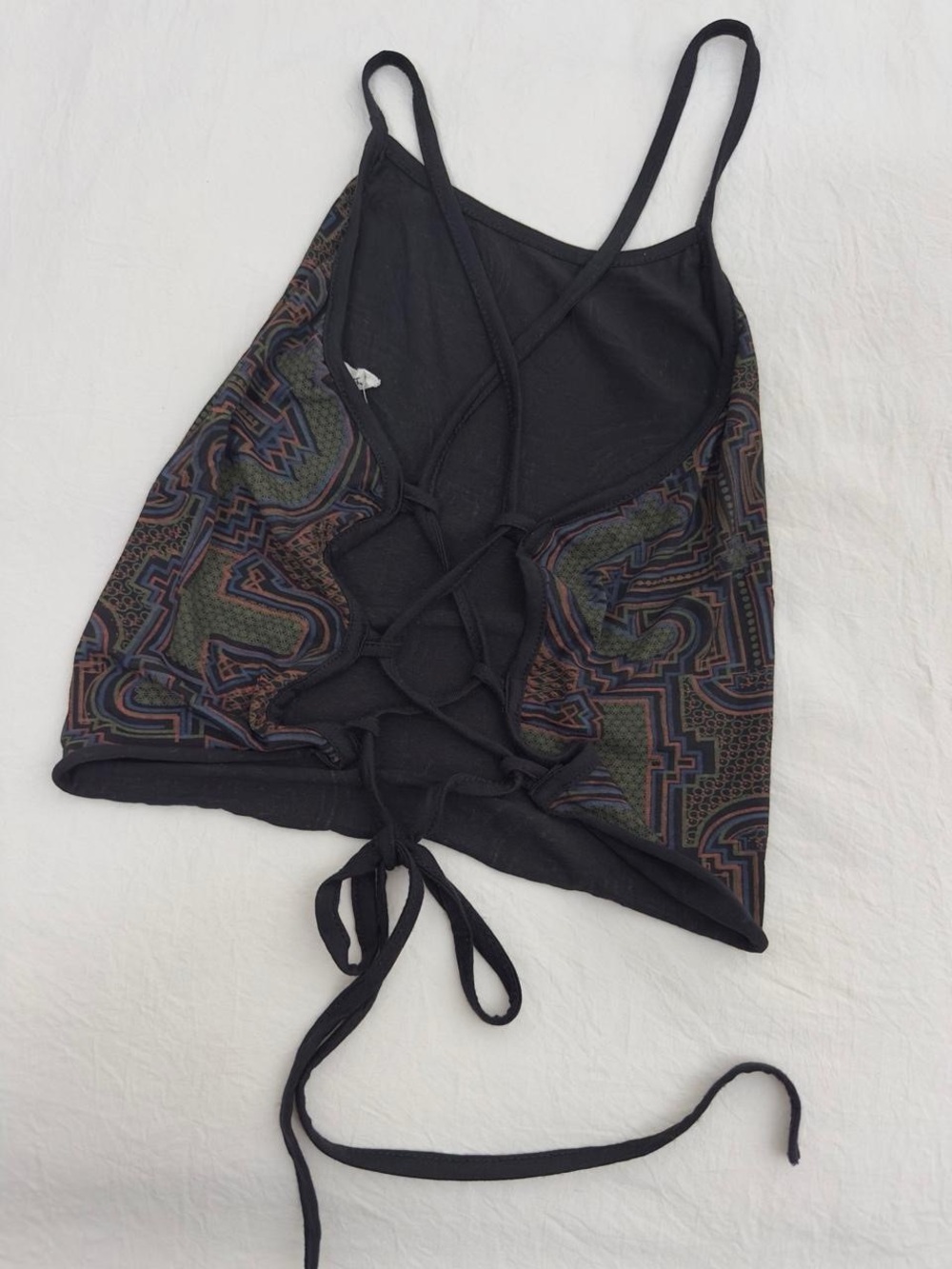 Lace Up Back Patterned Tank - Picture 6 of 8